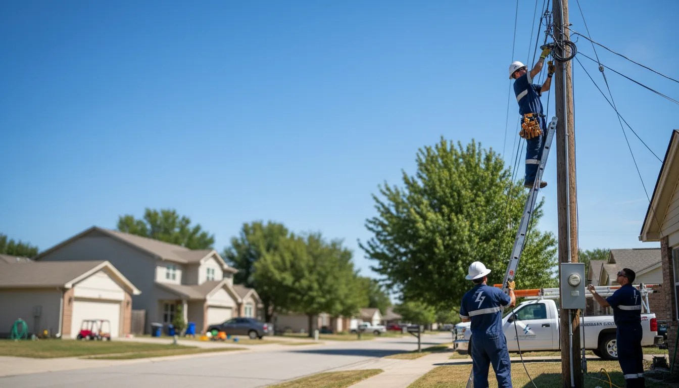 Residential electrician providing installation services in Grandfalls, TX